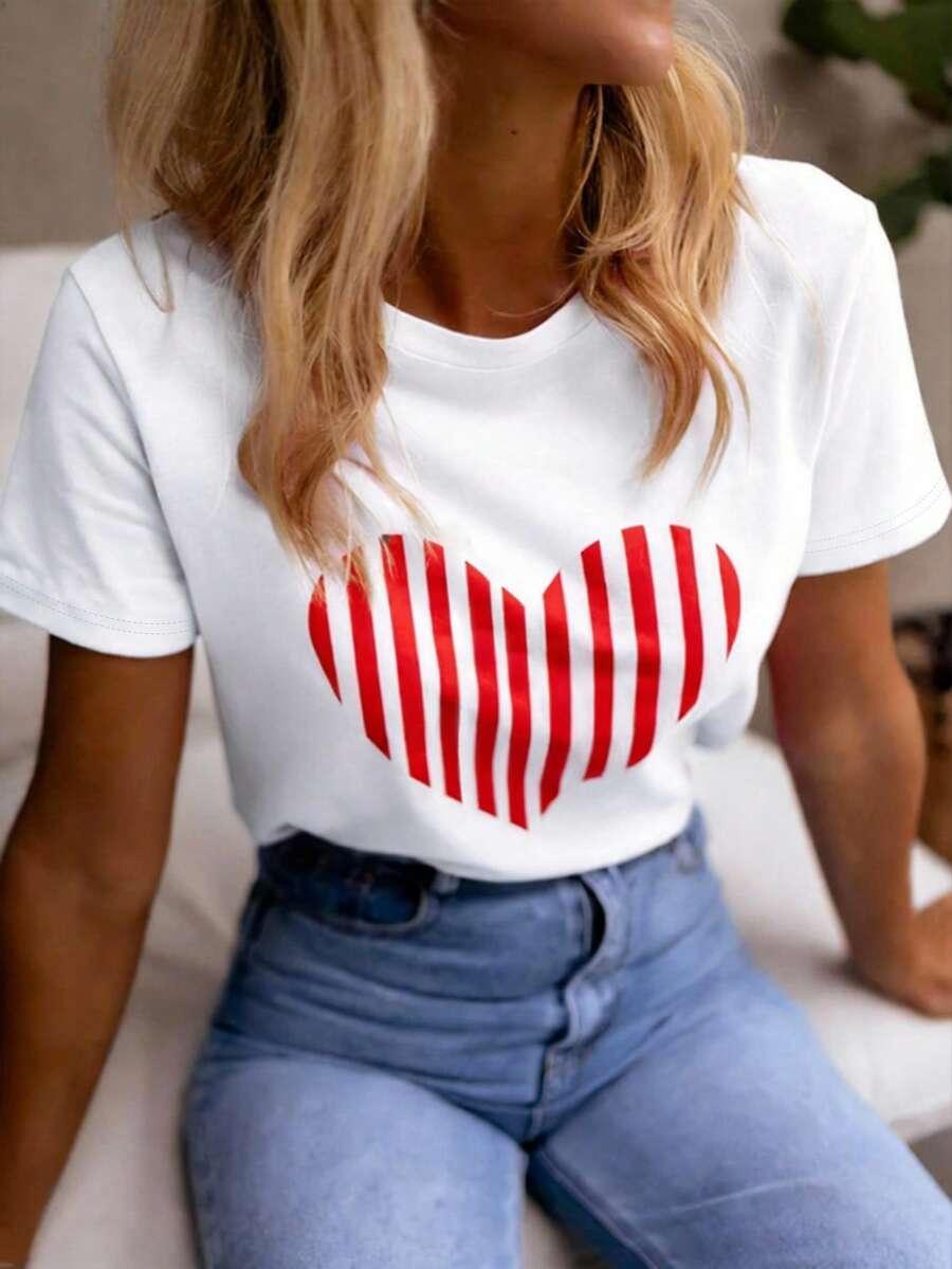 SHEIN BIAŁA BLUZKA NADRUK S06__S