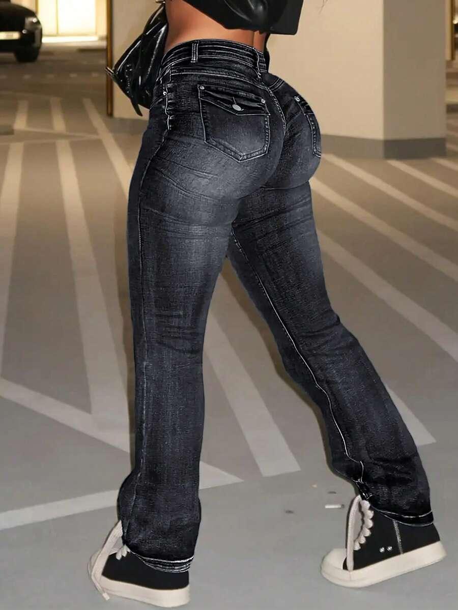 SHEIN CZARNE SPODNIE JEANS S06__XXL