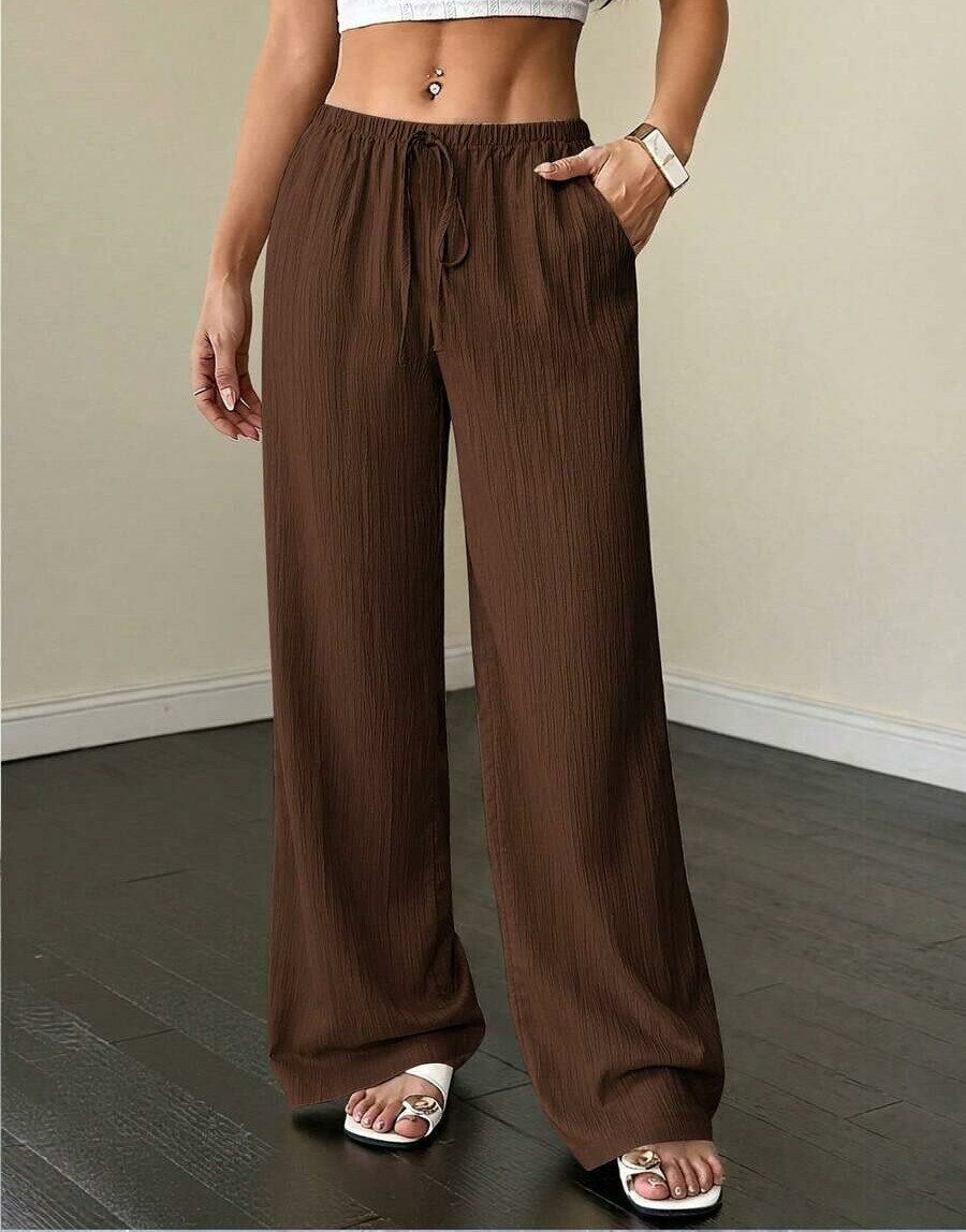 FLIRLA BRĄZOWE SPODNIE CASUAL S06__M