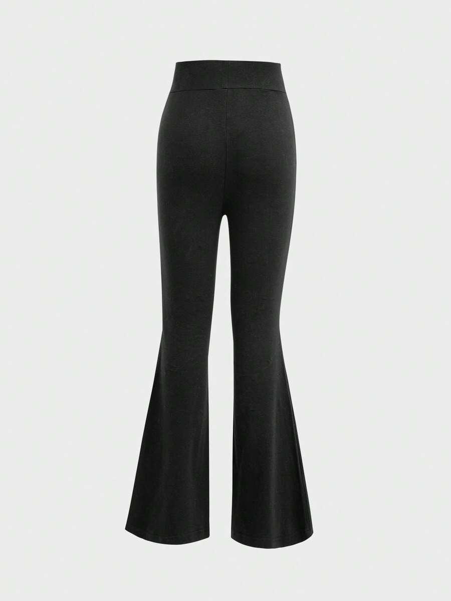 SHEIN CZARNE LEGGINSY SZEROKA NOGAWKA S06__140-146CM