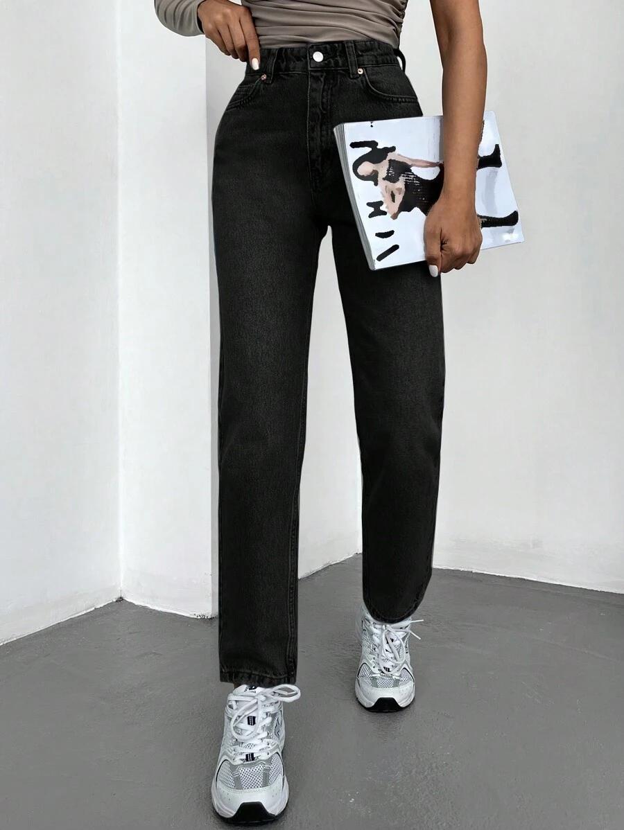 EURMUSE CZARNE SPODNIE JEANS S06__S