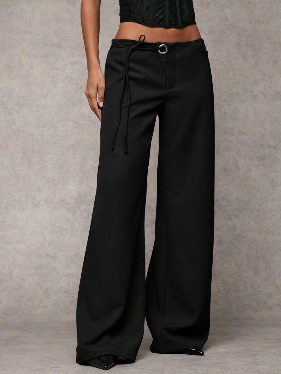 SHEIN CZARNE ELEGANCKIE SPODNIE S06__XXS
