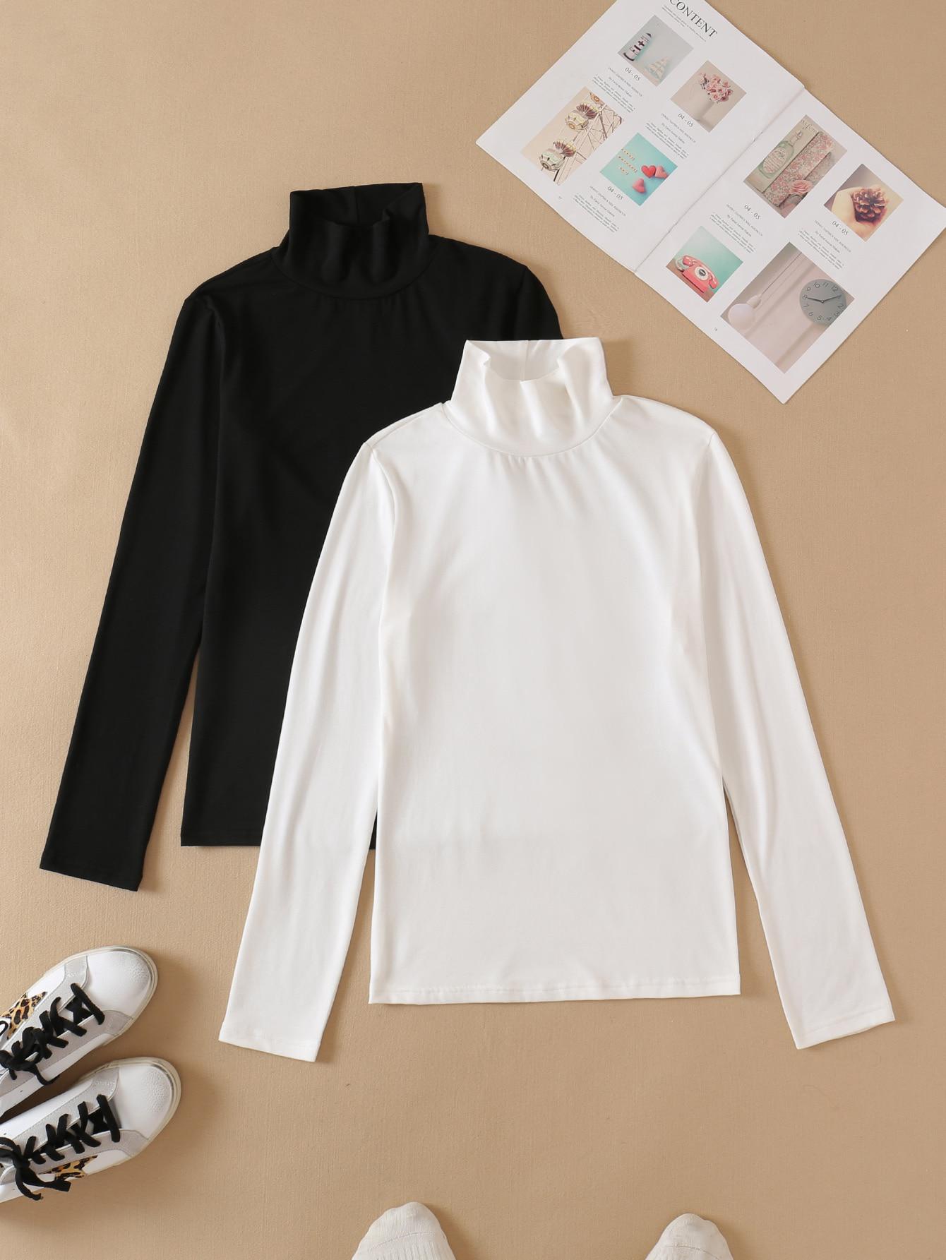 SHEIN BLUZKA DŁUGI RĘKAW 2-PACK S06__S