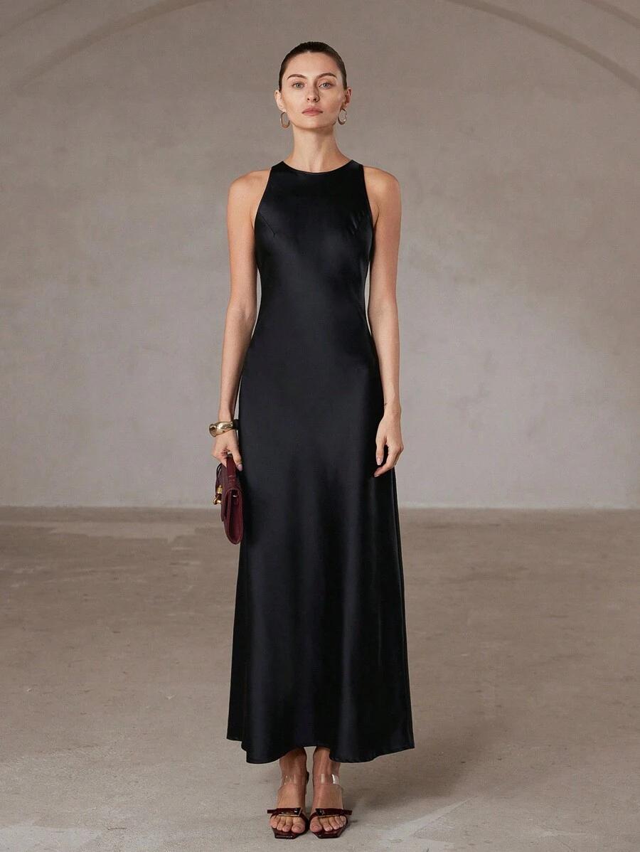 SHEIN CZARNA MAXI SUKIENKA S06__L