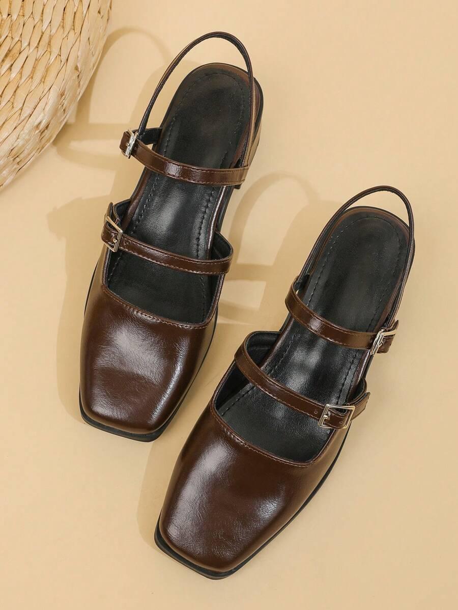 SHEIN BRĄZOWE CZÓŁENKA NA OBCASIE S06__38