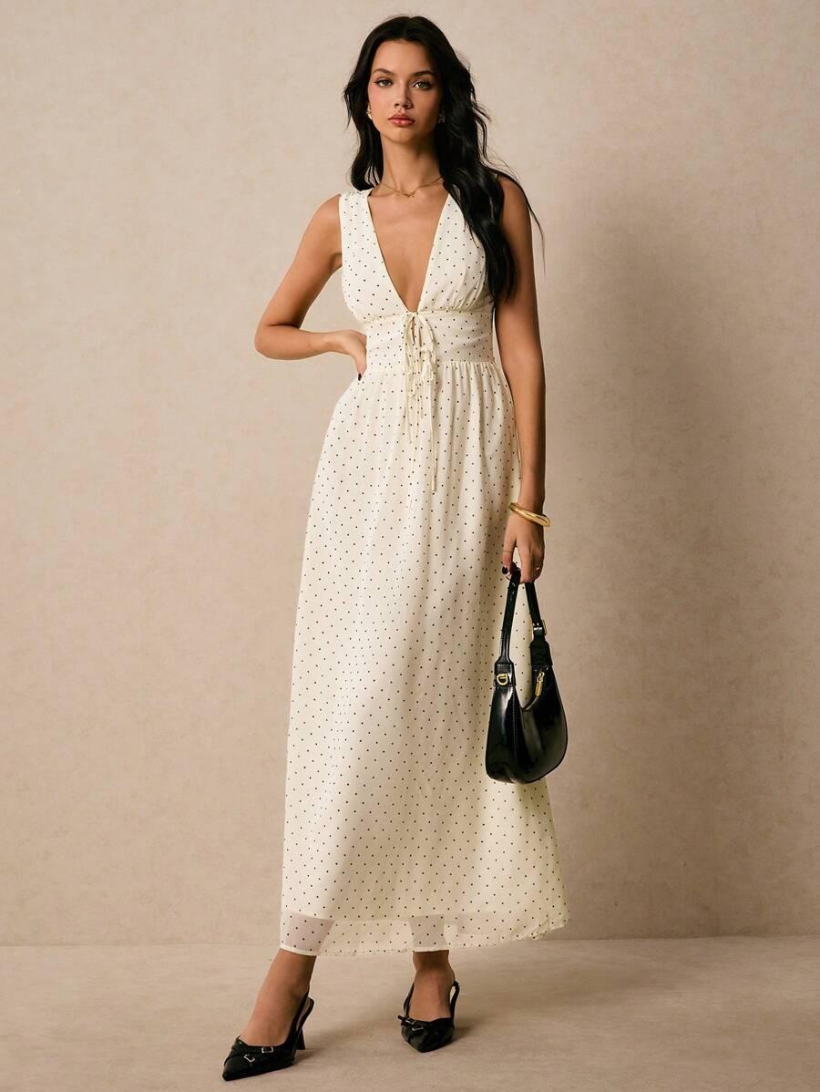 SHEIN MAXI SUKIENKA GROSZKI S06__S