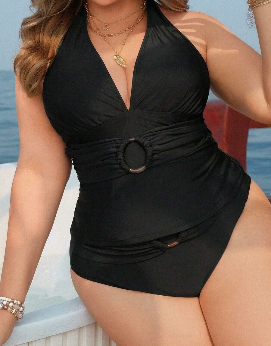 SWIM LUSHOIRE CZARNY DWUCZĘŚCIOWY STRÓJ KĄPIELOWY TANKINI S09__48