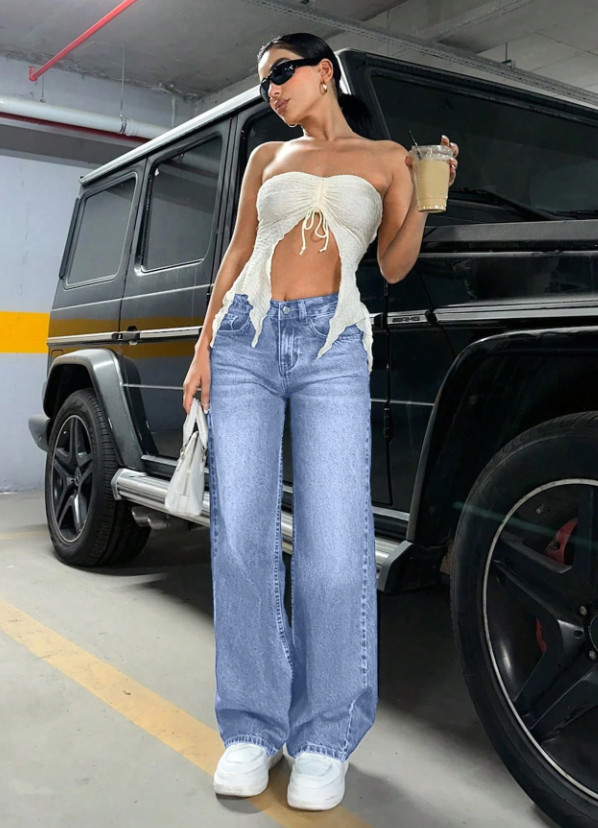 EURMUSE NIEBIESKIE SPODNIE JEANS S06__S