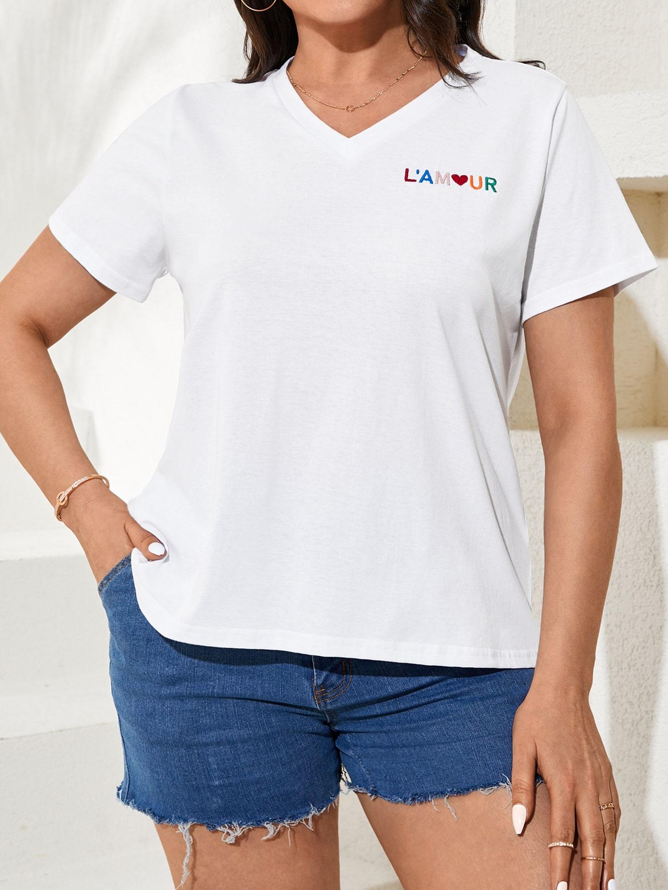 SHEIN BIAŁY T-SHIRT V-NECK PK01__48