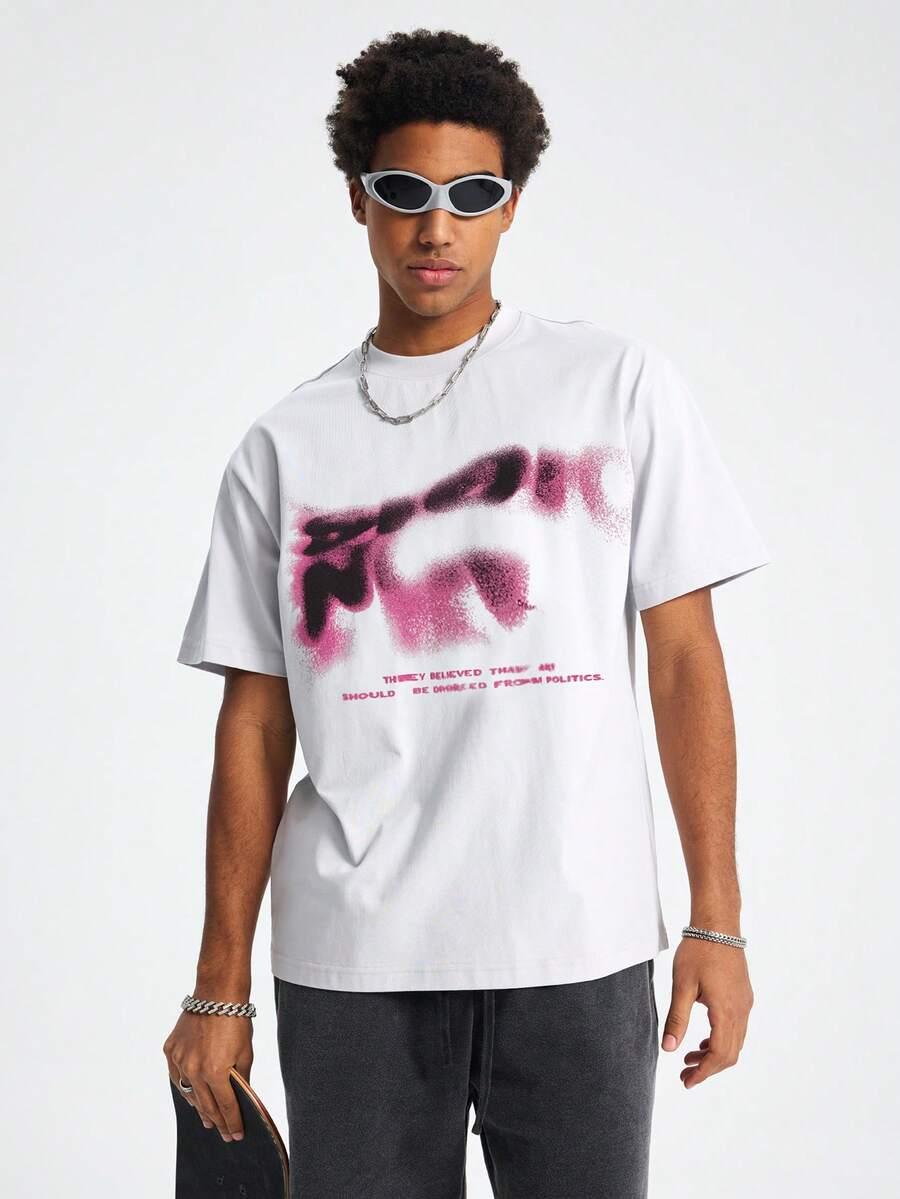 SHEIN BIAŁY T-SHIRT NADRUK S06__S
