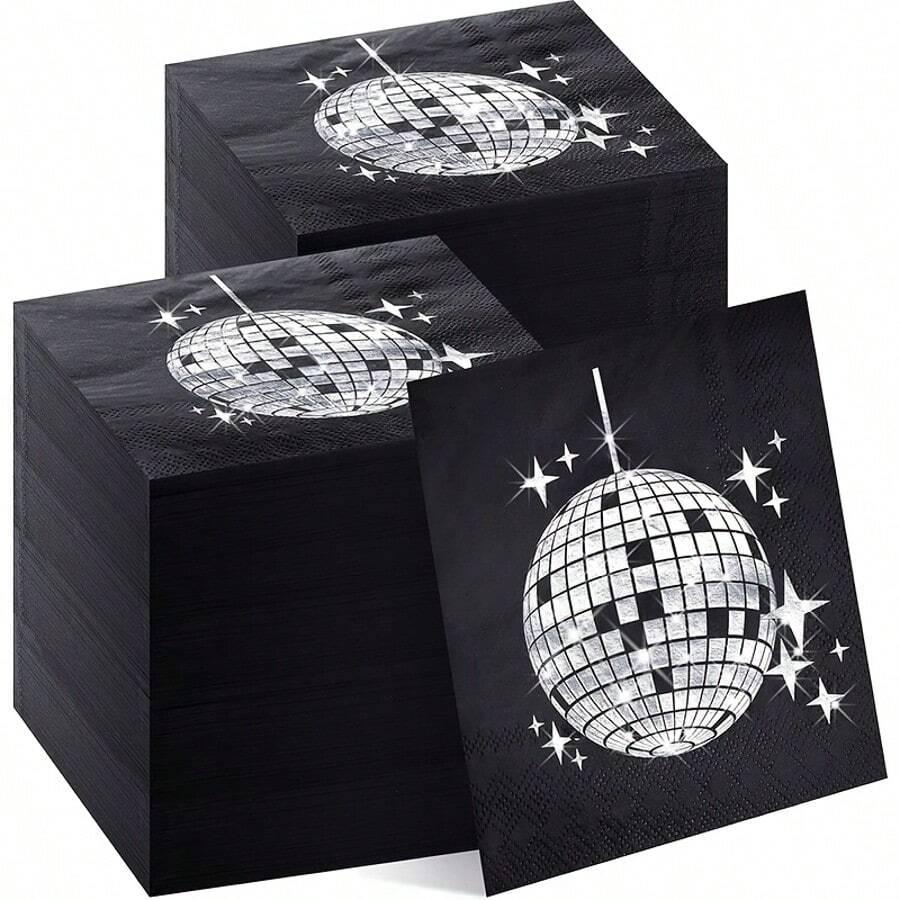 SHEIN CZARNE SERWETKI 11-PACK S07__12,5X12,5