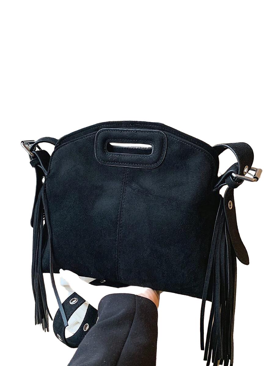 SHEIN CZARNA TOREBKA IMITACJA ZAMSZU S07__20X24