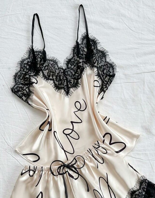 SHEIN GÓRA OD PIŻAMY NAPISY PK01__M