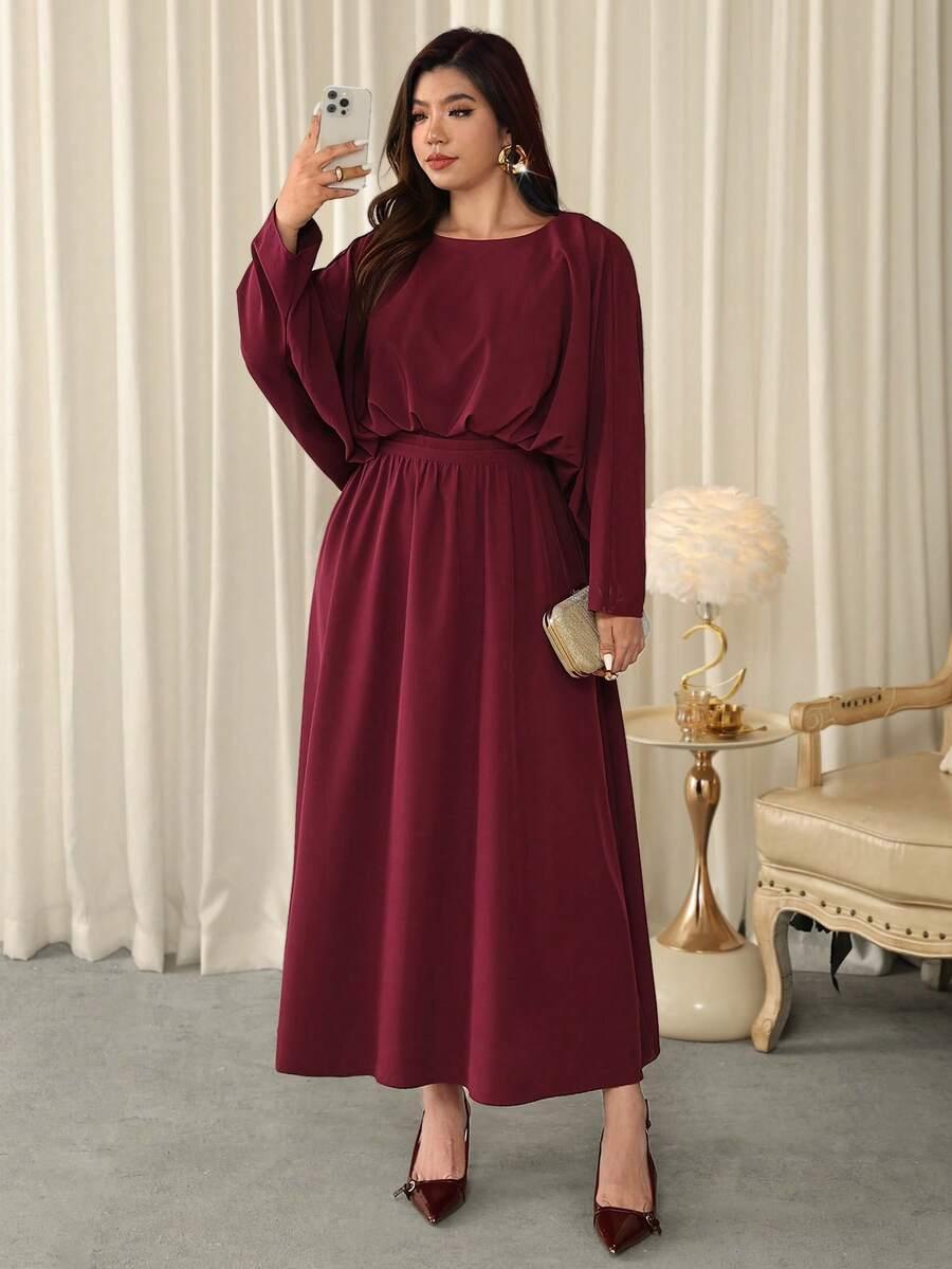 SHEIN BORDOWA SUKIENKA DŁUGI RĘKAW S06__52