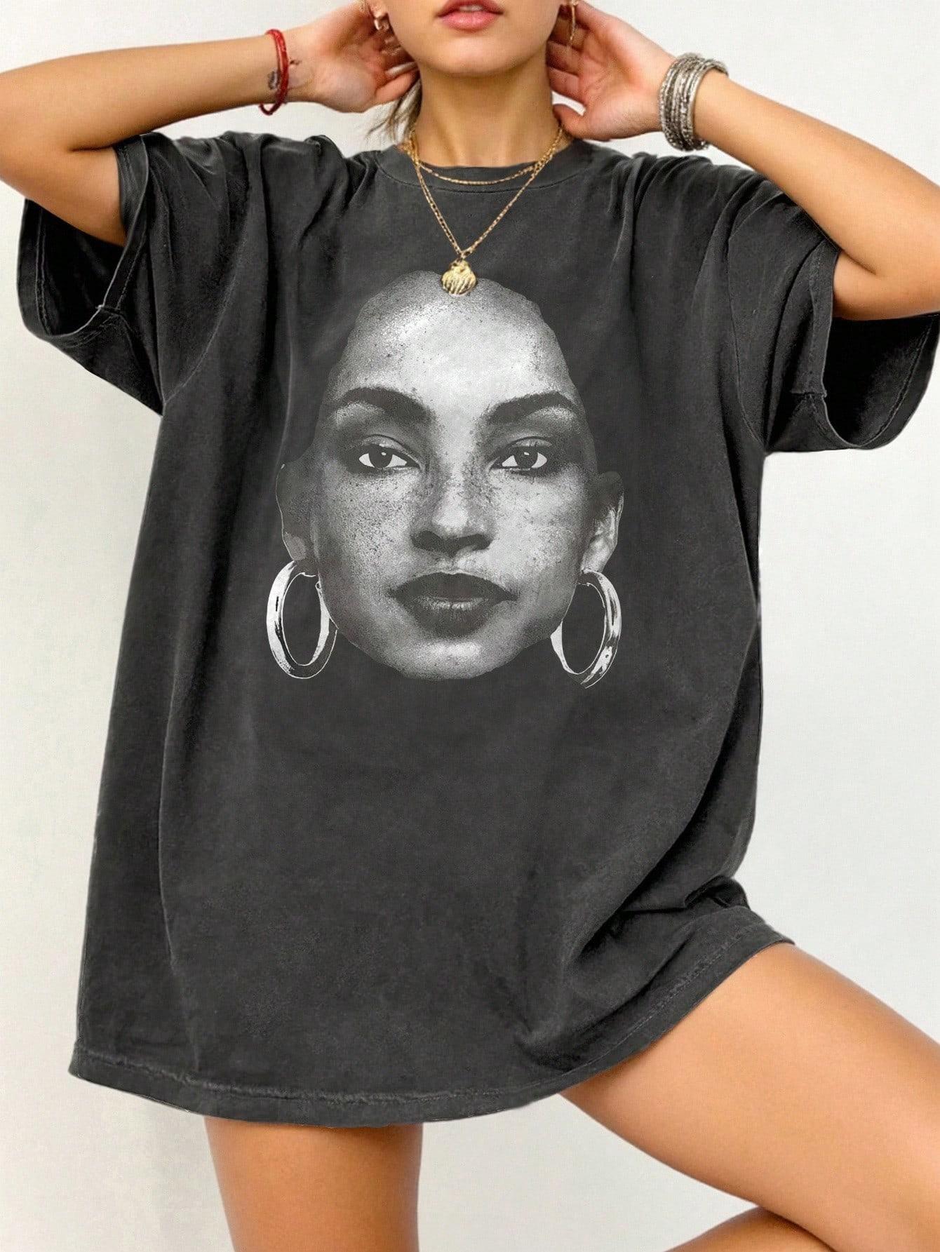 SHEIN SZARY T-SHIRT NADRUK S06__XL