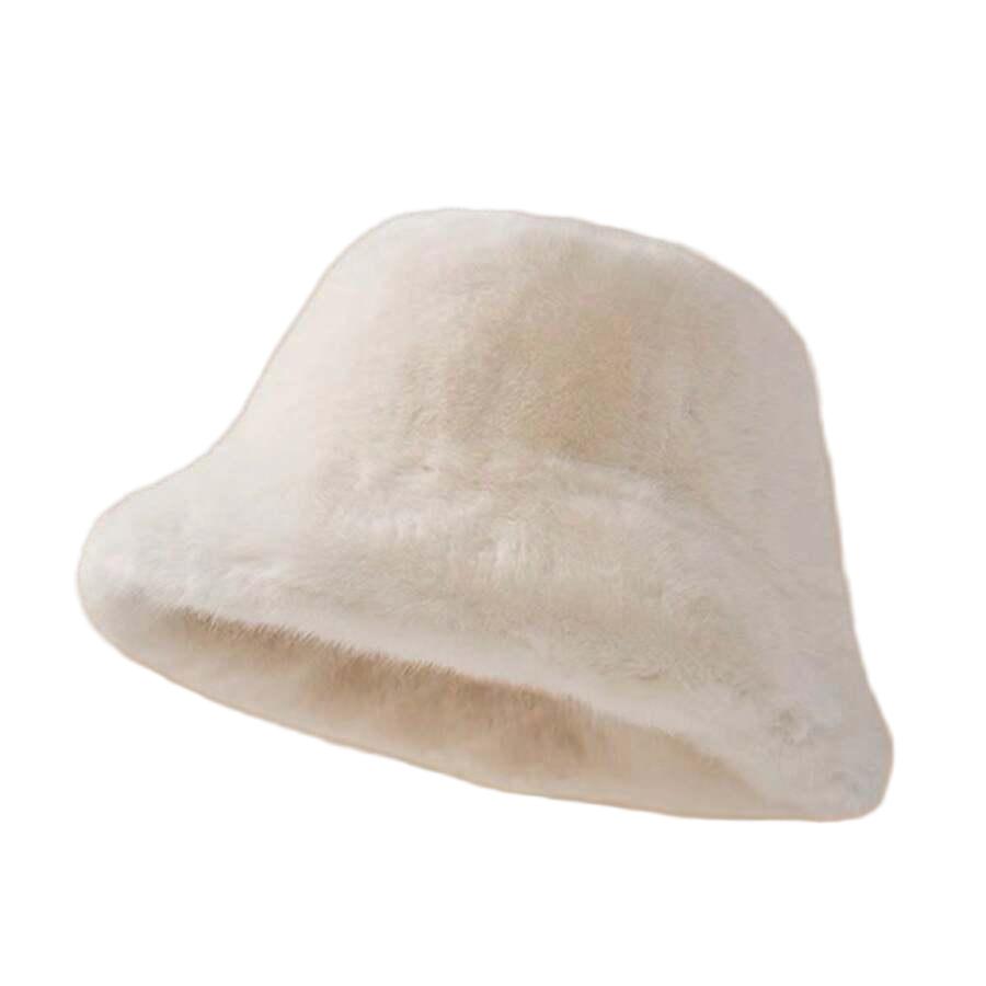SHEIN BIAŁA CZAPKA ZIMOWA BUCKET W01__56-59