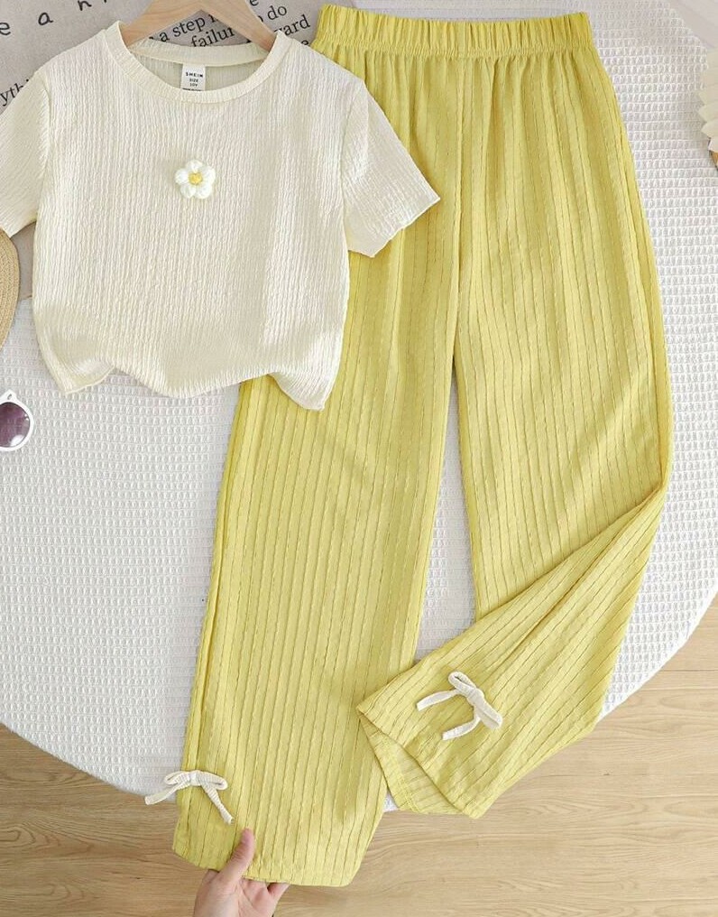 SHEIN ZIELONE SPODNIE TEKSTURA KOKARDKI S06__152-158