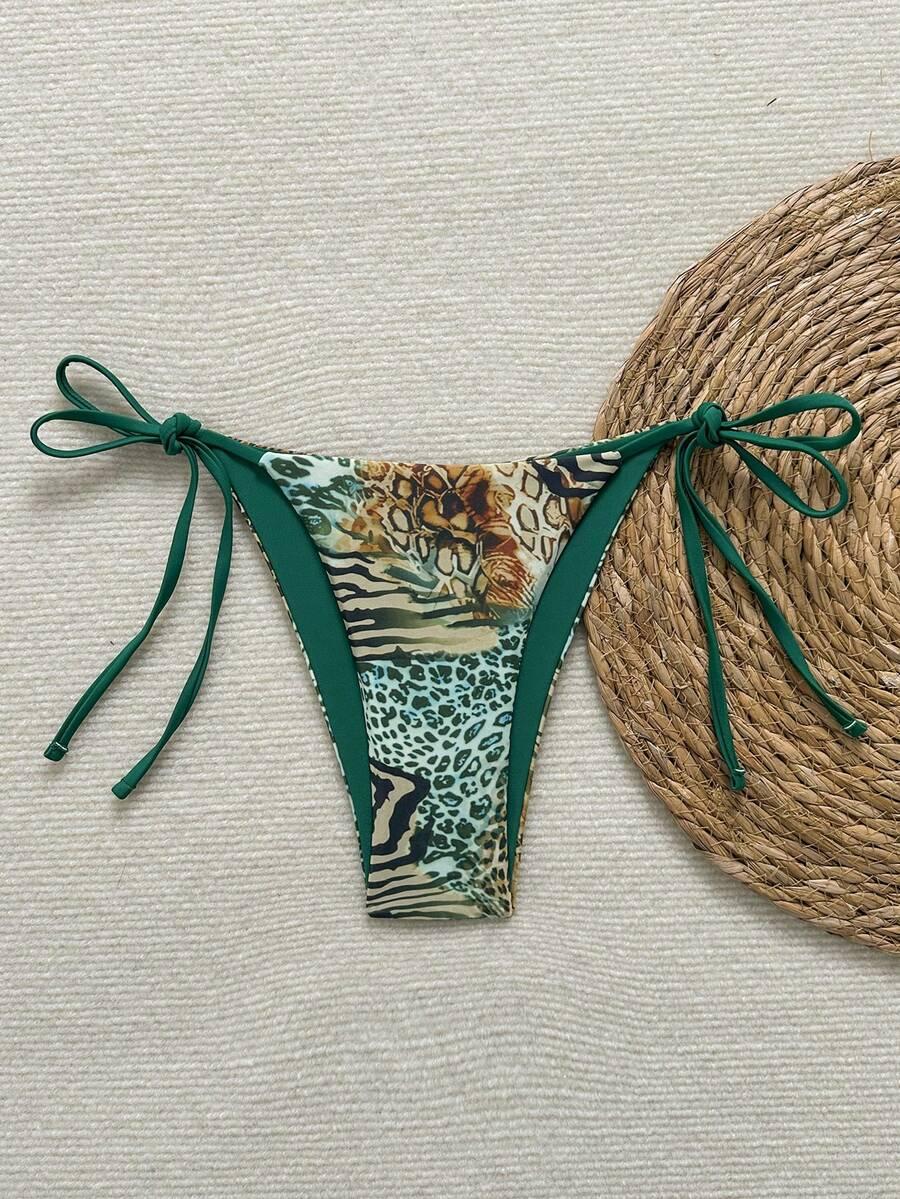 SHEIN DÓŁ OD BIKINI ANIMAL PRINT S09__L