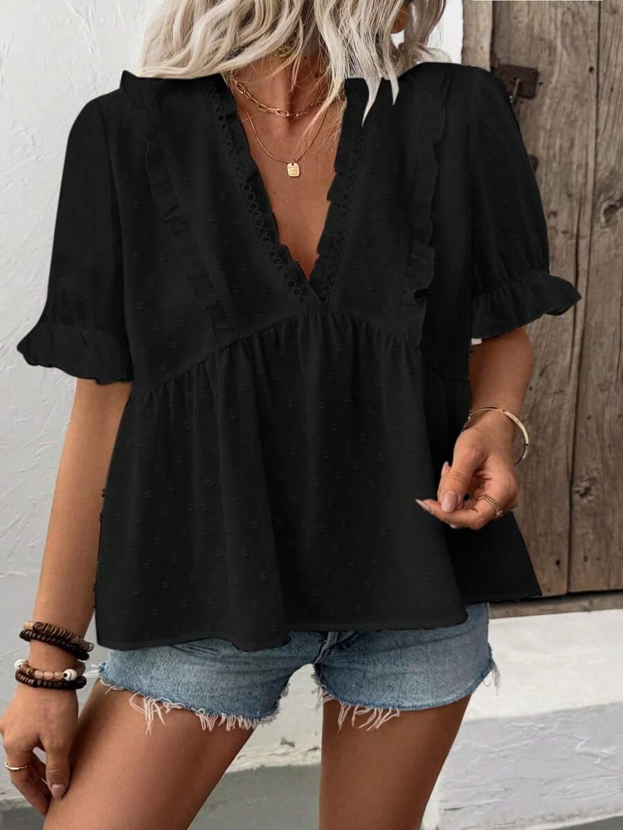 SHEIN CZARNA BLUZKA V-NECK S06__46