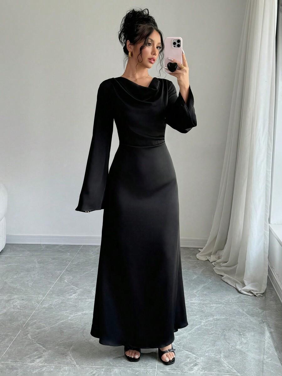 SHEIN CZARNA MAXI SUKIENKA S06__L