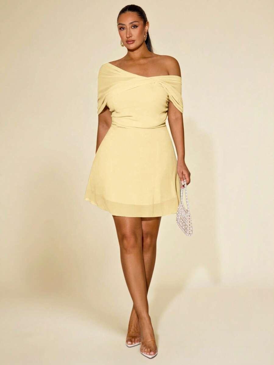 SHEIN ŻÓŁTA MINI SUKIENKA S06__46