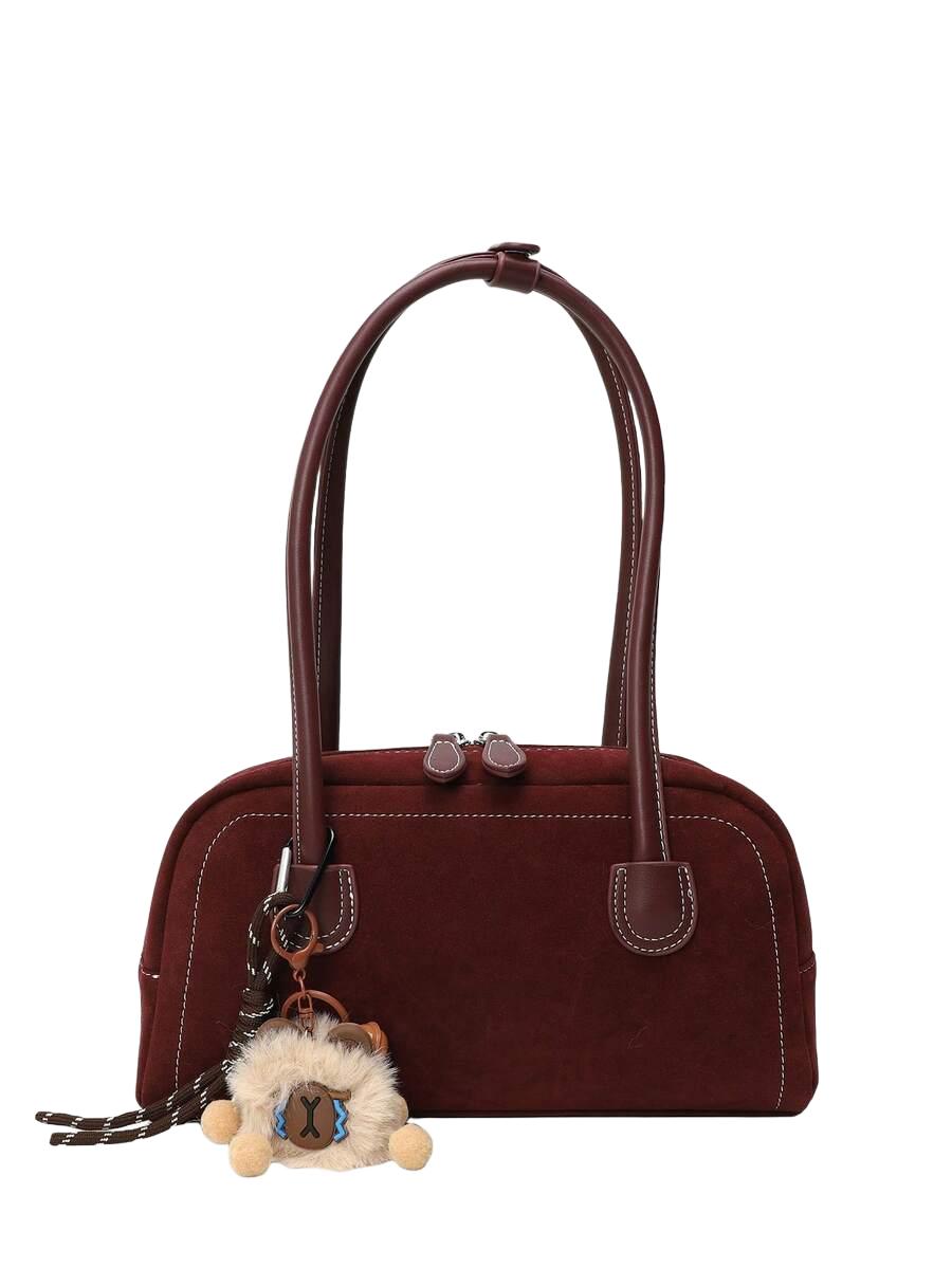 SHEIN BORDOWA TOREBKA IMITACJA ZAMSZU S07__15X30X9
