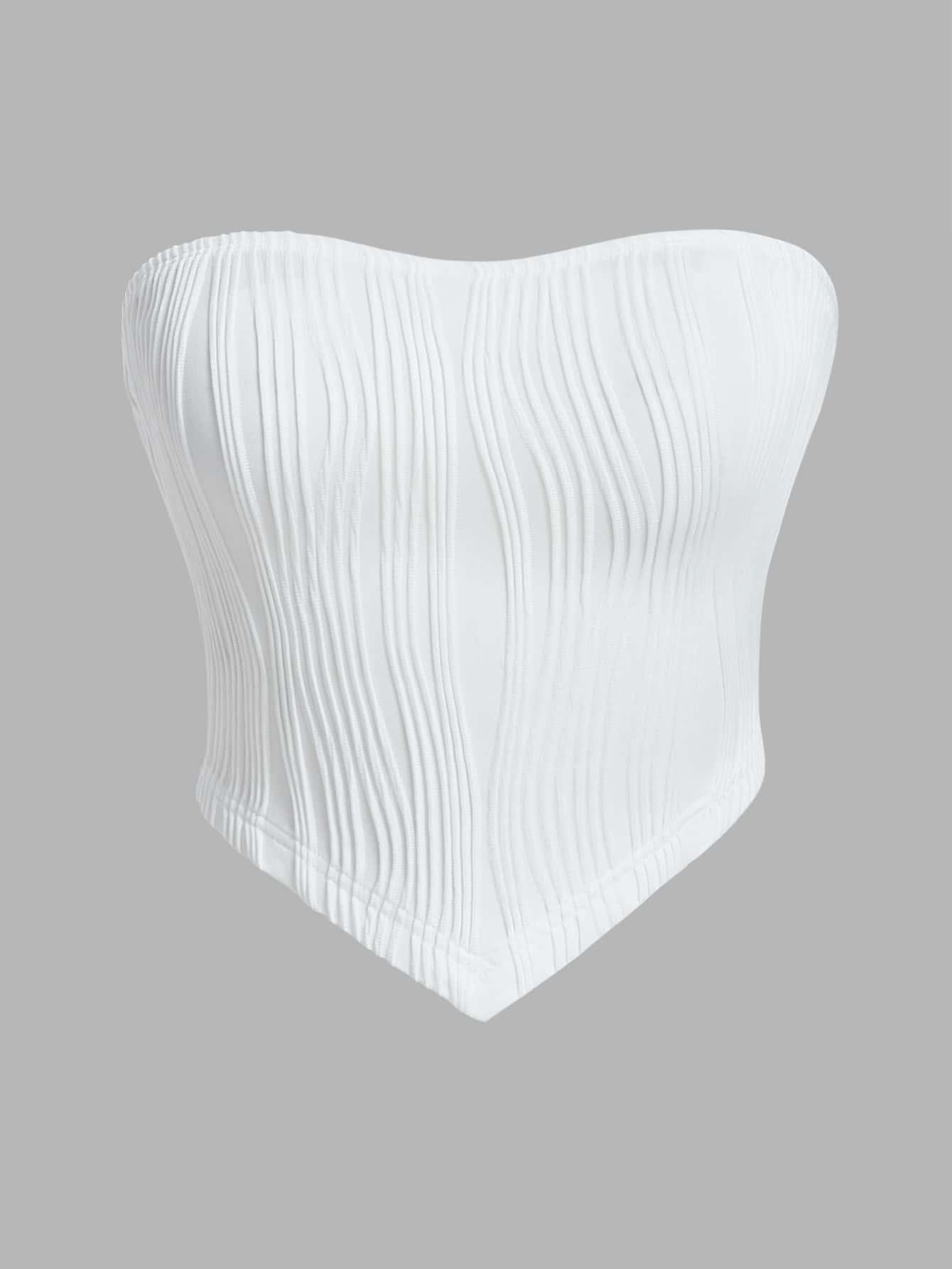 SHEIN BIAŁY TOP TUBA TEKSTURA PK01__XS