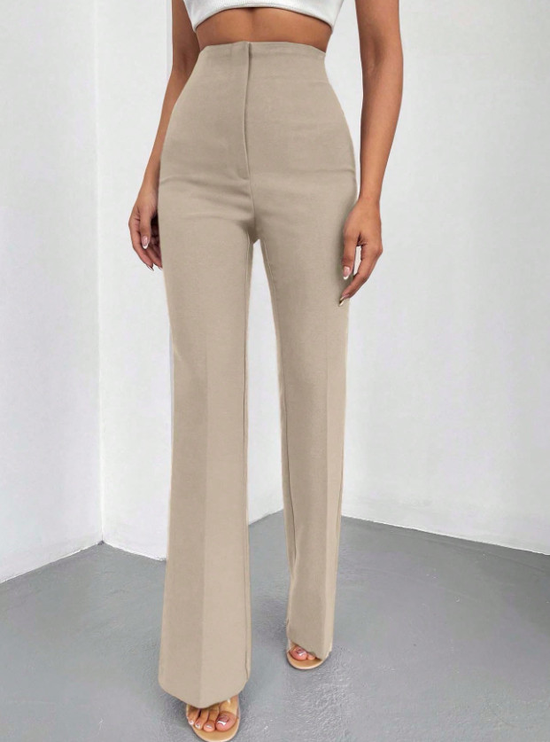 SHEIN BEŻOWE SPODNIE WYSOKI STAN S06__XS