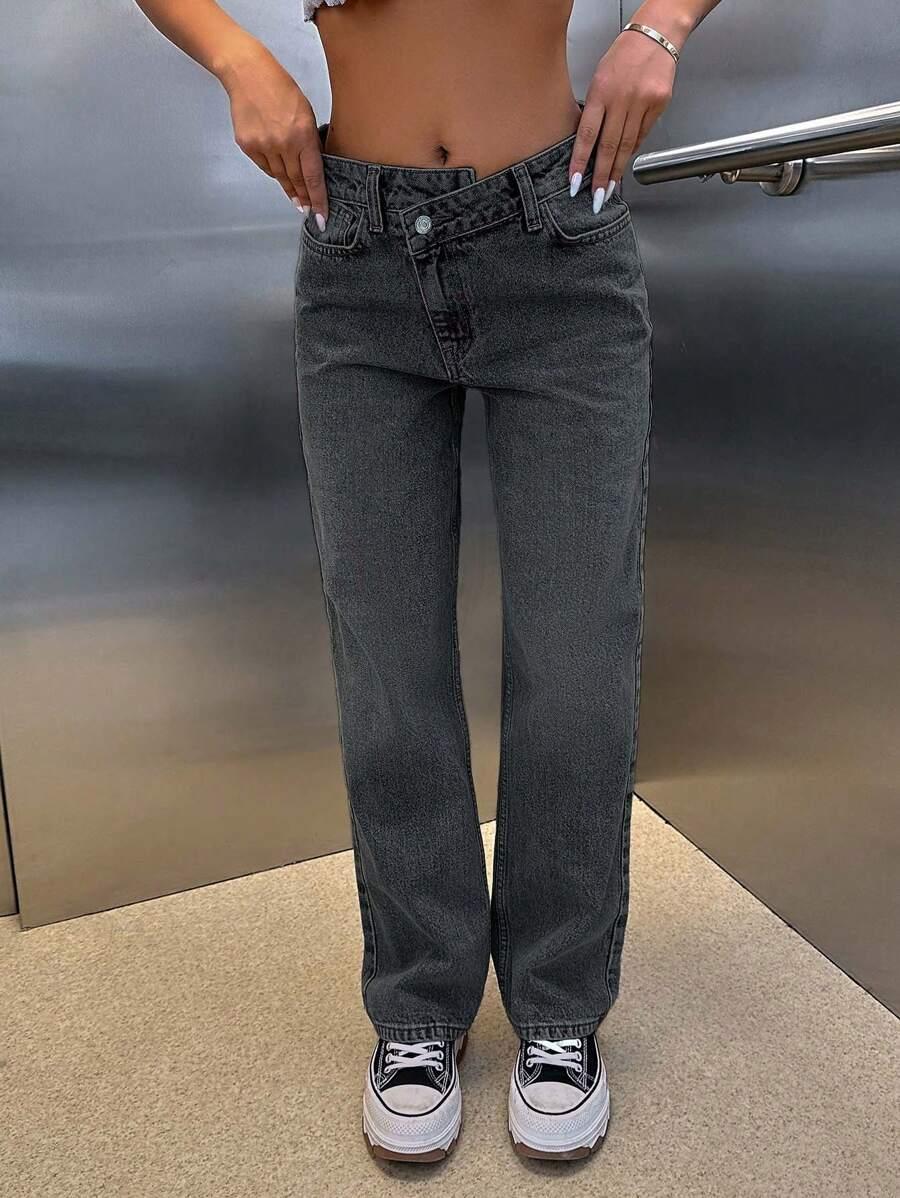 EURMUSE CZARNE SPODNIE JEANS S06__L