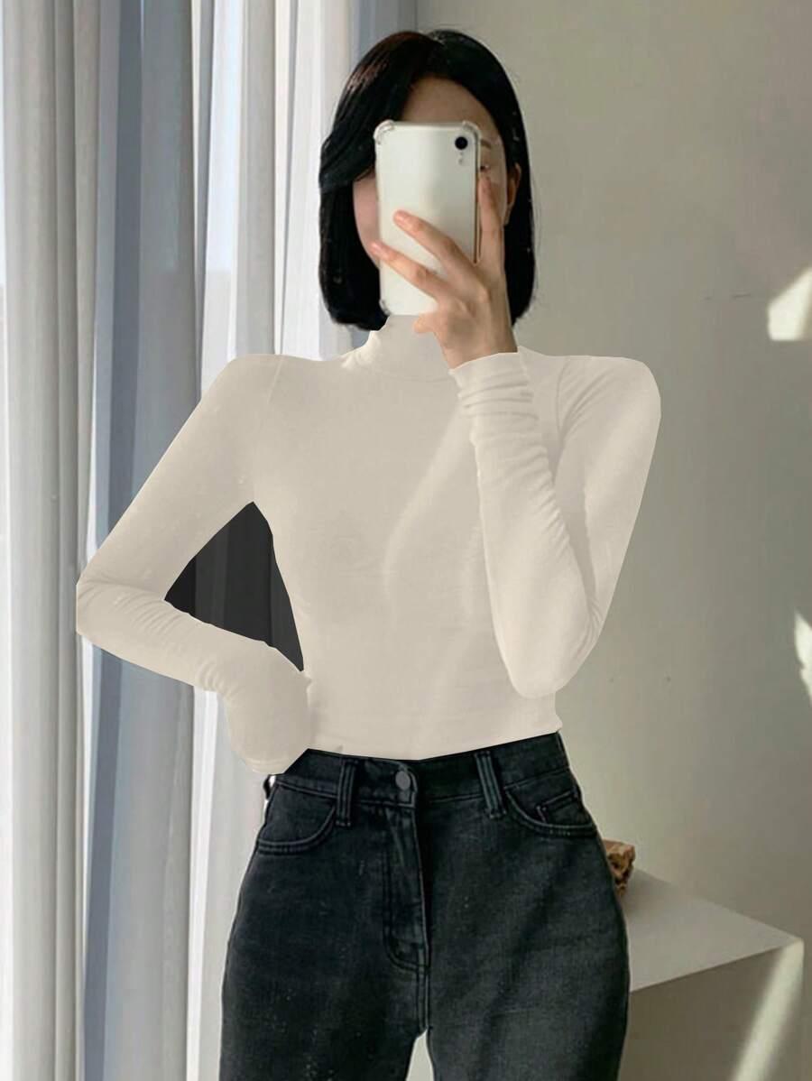 SHEIN BIAŁY DOPASOWANY GOLF S06__L