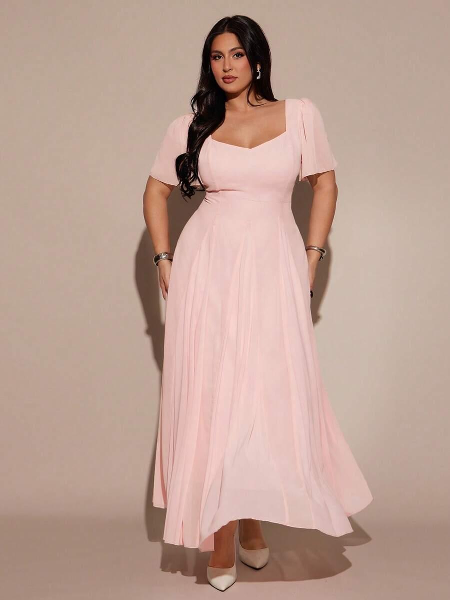 SHEIN RÓŻOWA MAXI SUKIENKA S06__50