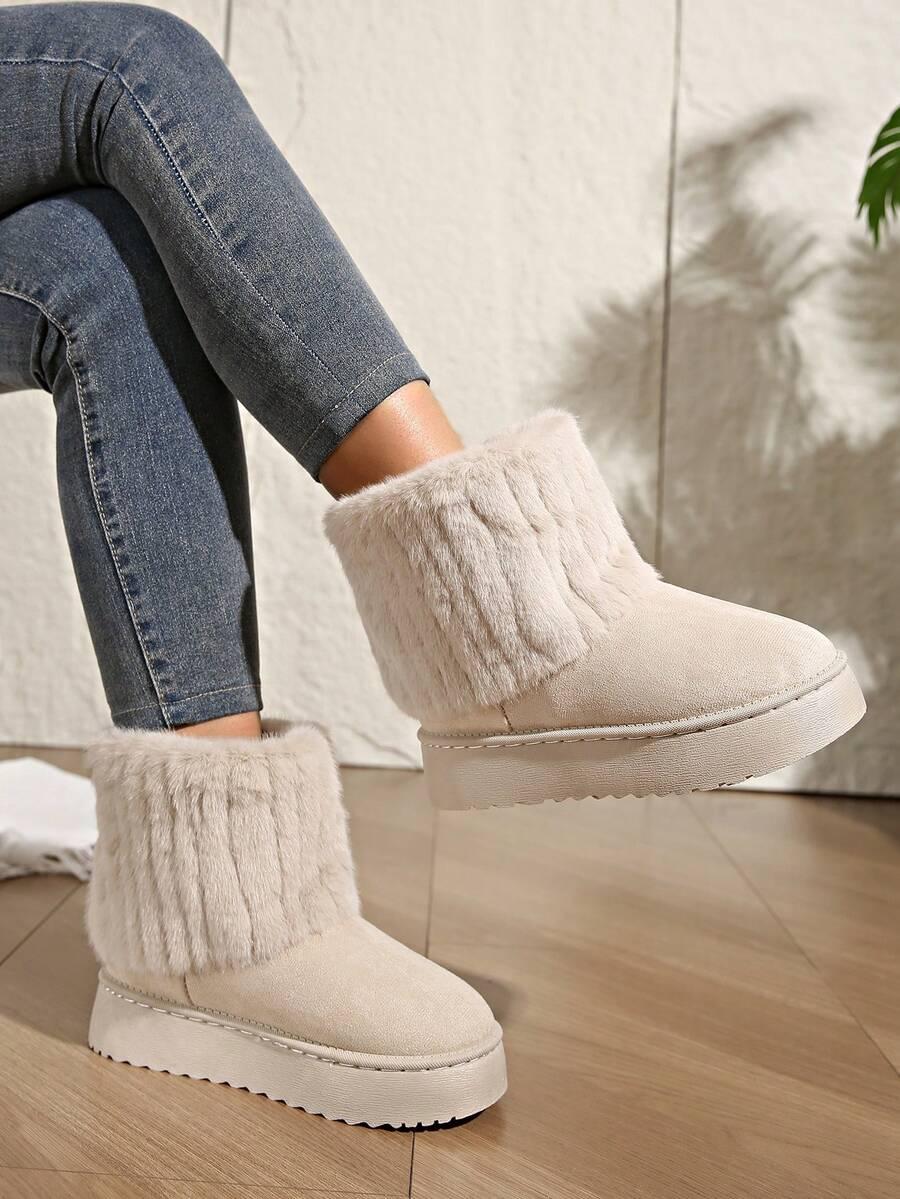 SHEIN BEŻOWE WSUWANE ŚNIEGOWCE W01__38