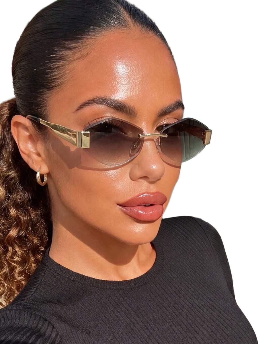 SHEIN ZŁOTE OKULARY PRZECIWSŁONECZNE S07