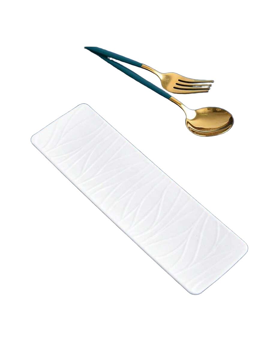 SHEIN BIAŁA PROSTOKĄTNA TACA 29.5X10.5CM