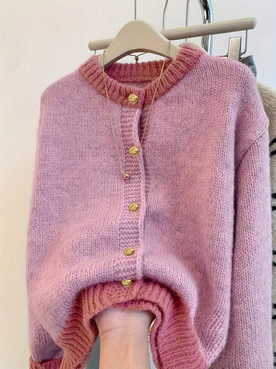 SHEIN SWETER OZDOBNE GUZIKI KONTRAST S06__48