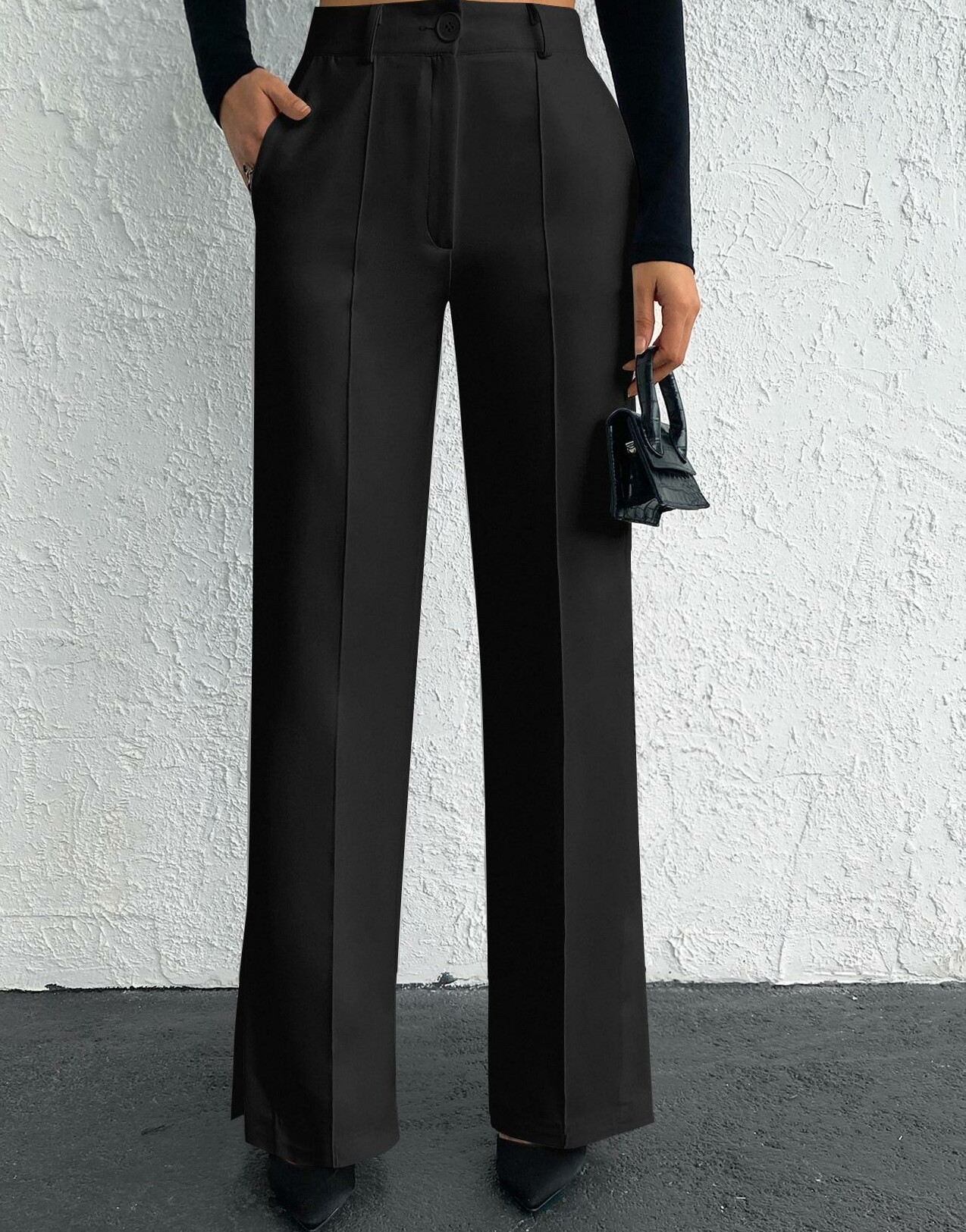 SHEIN CZARNE KLASYCZNE SPODNIE S06__XXXL