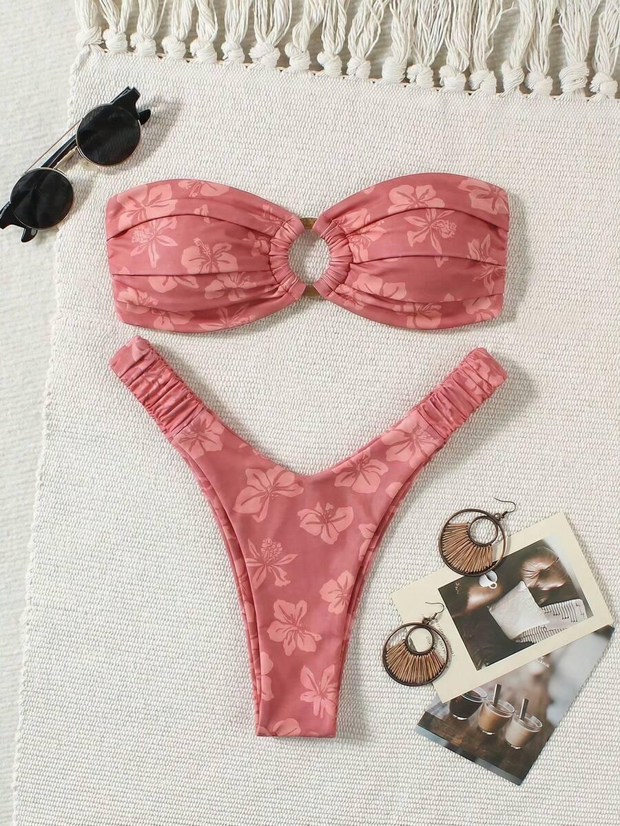 SHEIN STRÓJ KĄPIELOWY DWUCZĘŚCIOWY PRINT S09__L