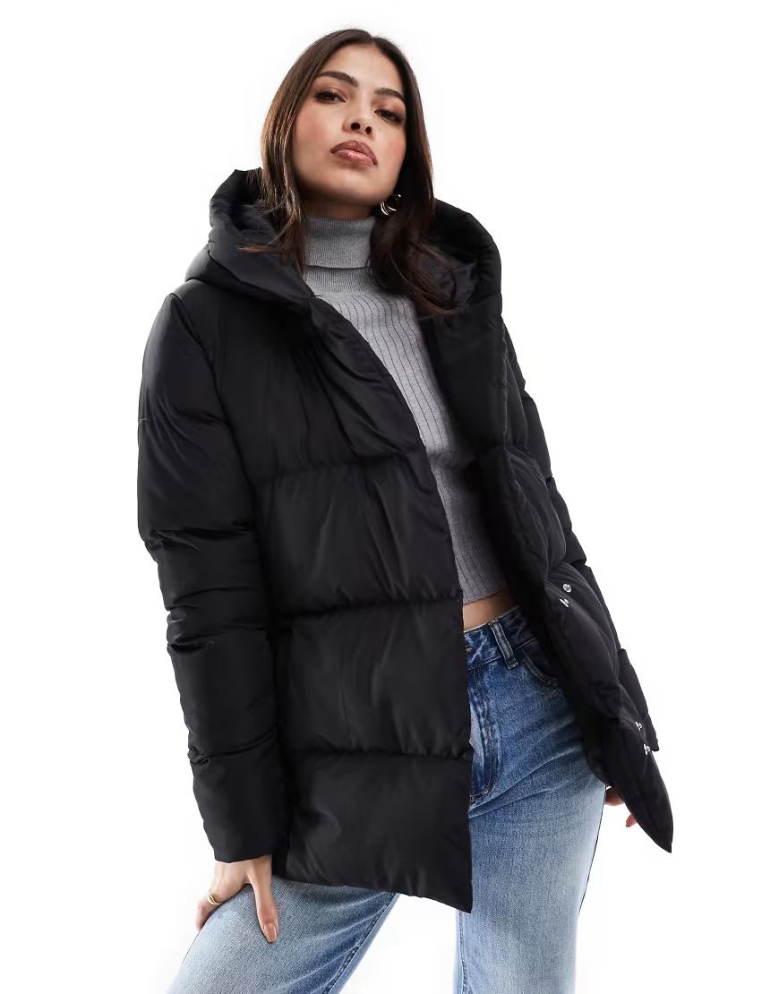 THREADBARE CZARNA PIKOWANA KURTKA KAPTUR W01__M