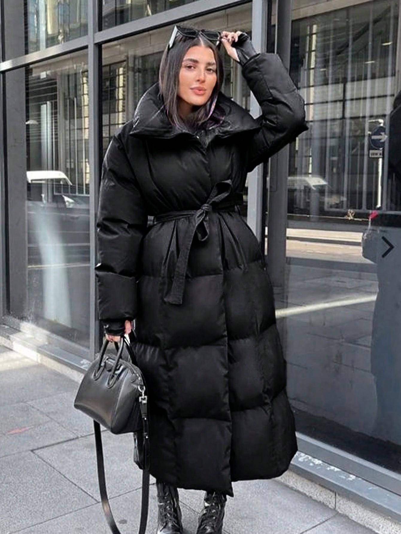SHEIN CZARNA PIKOWANA KURTKA BEZ KAPTURA W01__L