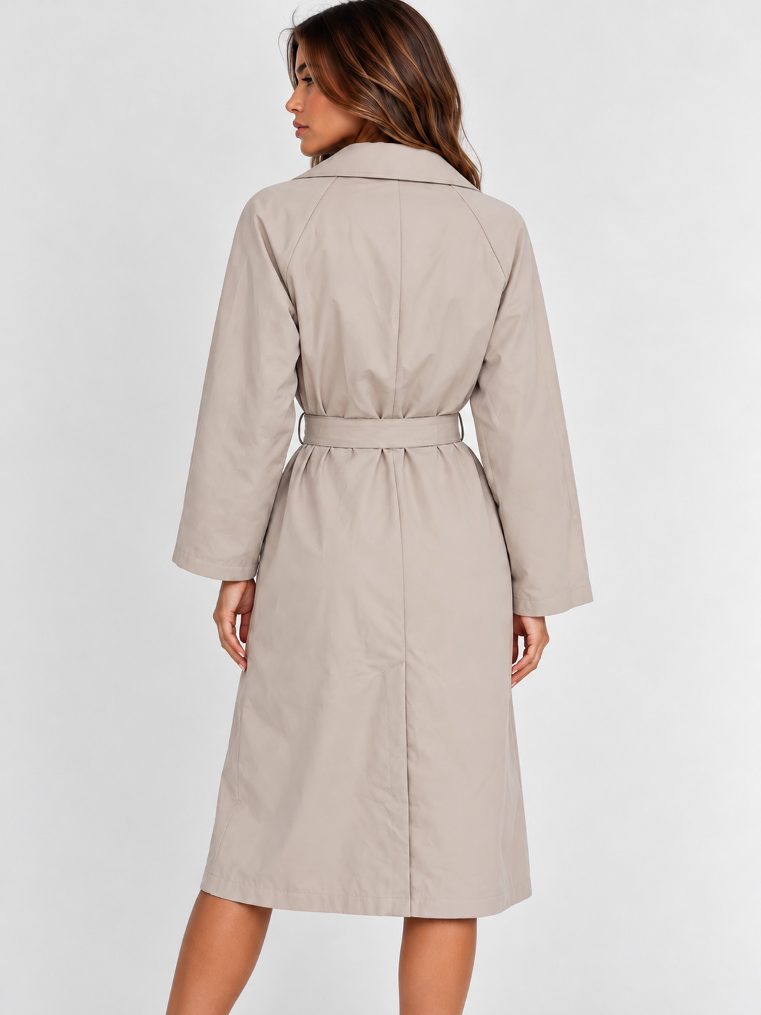 SHEIN BEŻOWY DWURZĘDOWY PŁASZCZ PK01__S