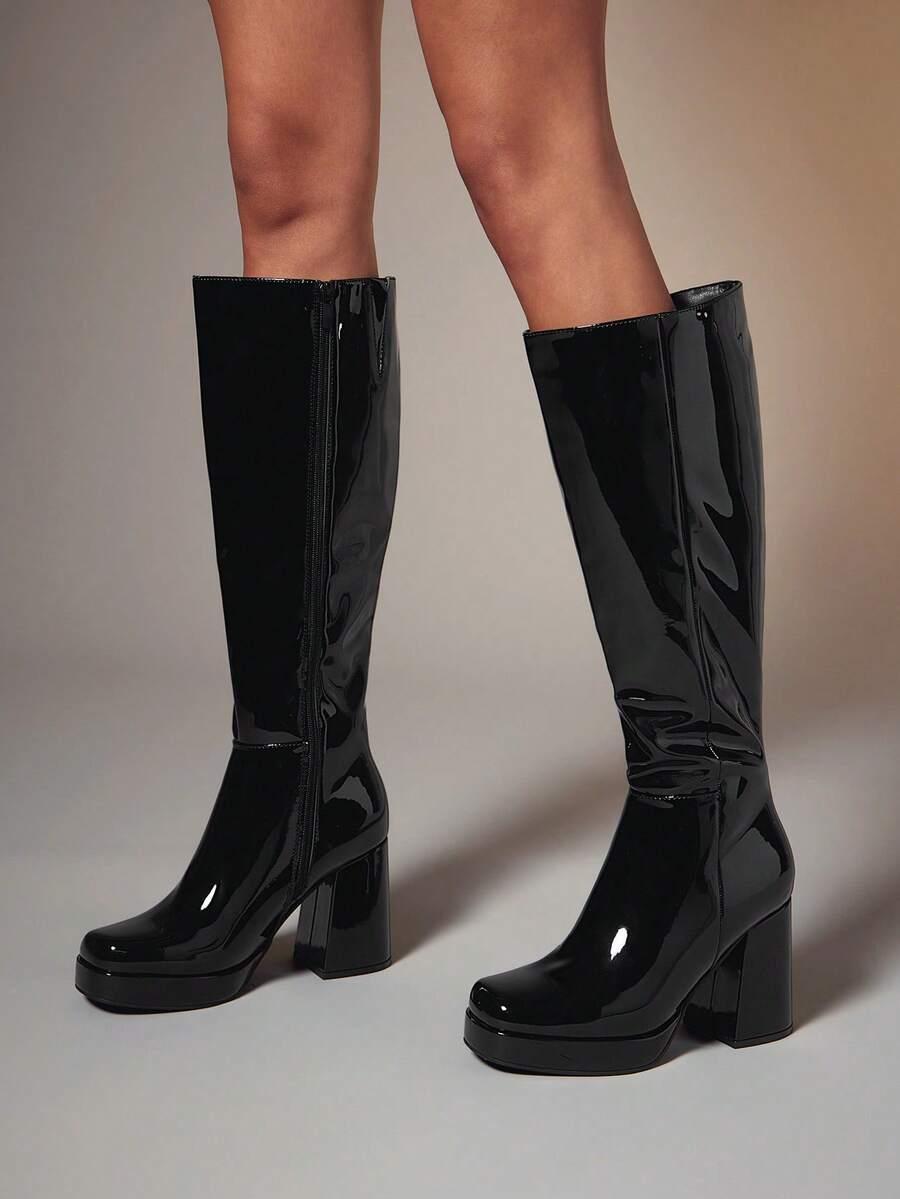 SHEIN CZARNE KOZAKI IMITACJA SKÓRY W01__39,5