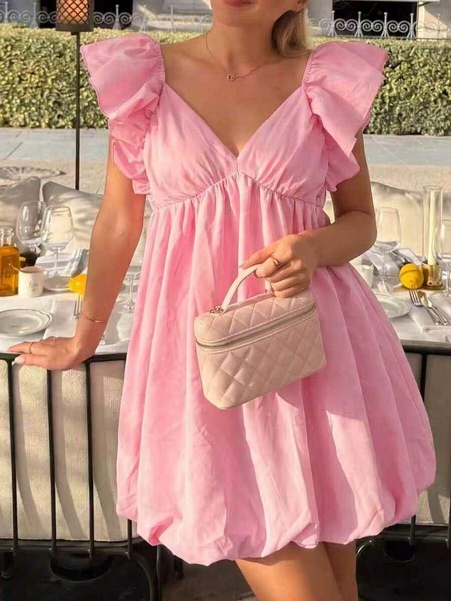 SHEIN MINI RÓŻOWA SUKIENKA BOMBKA S06__L