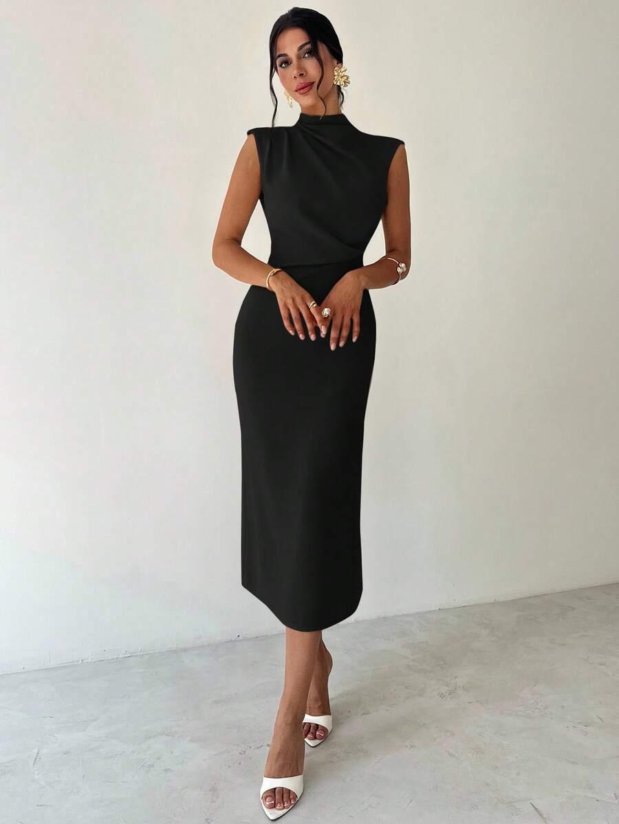 SHEIN CZARNA MIDI SUKIENKA S06__M