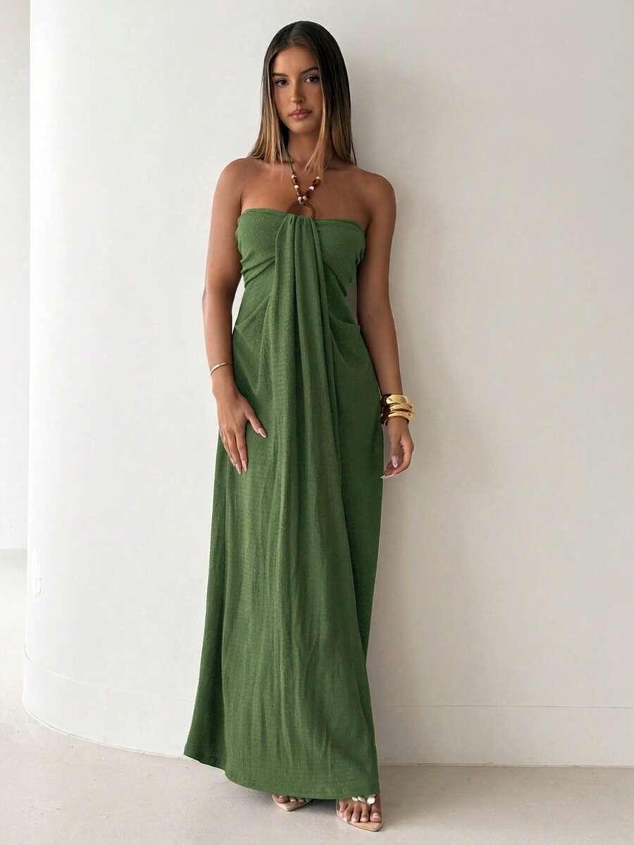 ALORUH ZIELONA MAXI SUKIENKA S06__L