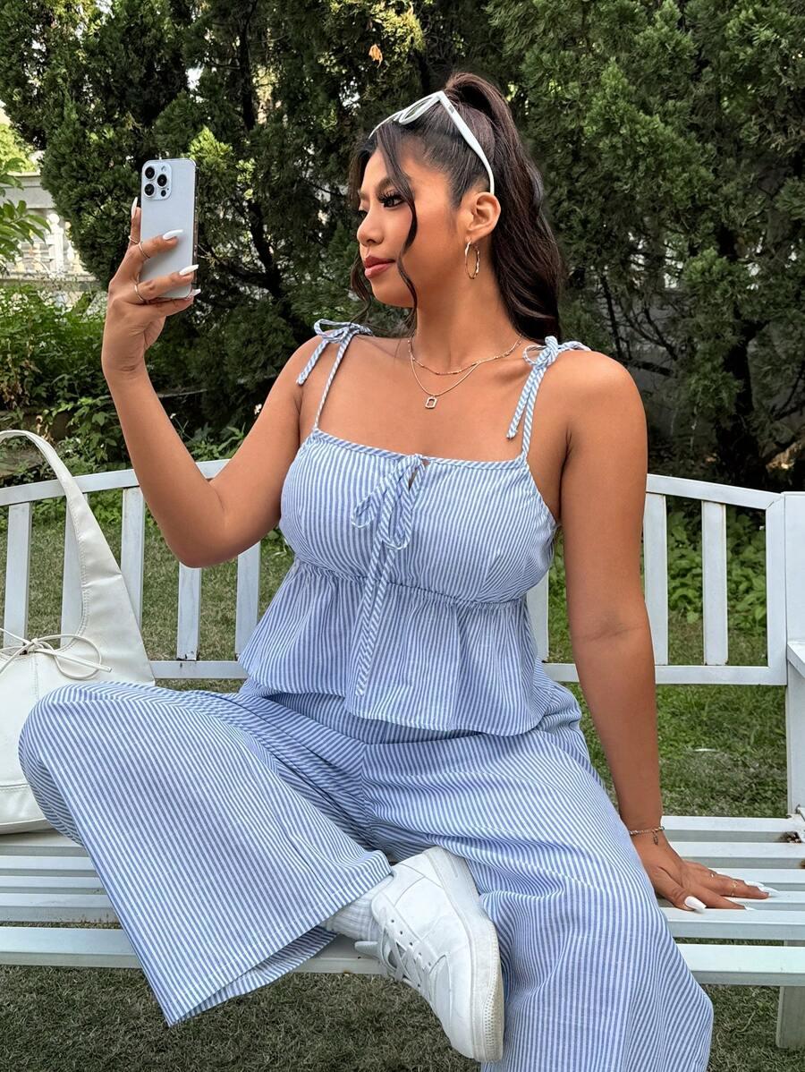 SHEIN TOP SPODNIE KOMPLET W PASKI S06__XXL