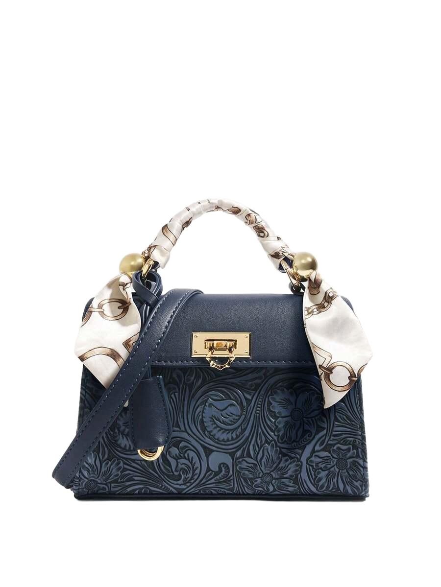 SHEIN GRANATOWA TOREBKA IMITACJA SKÓRY S07__19,5X7X14CM