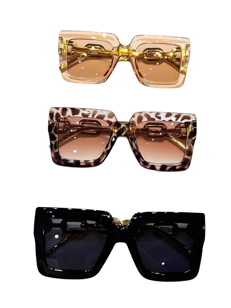 SHEIN ZŁOTE OKULARY PRZECIWSŁONECZNE S07