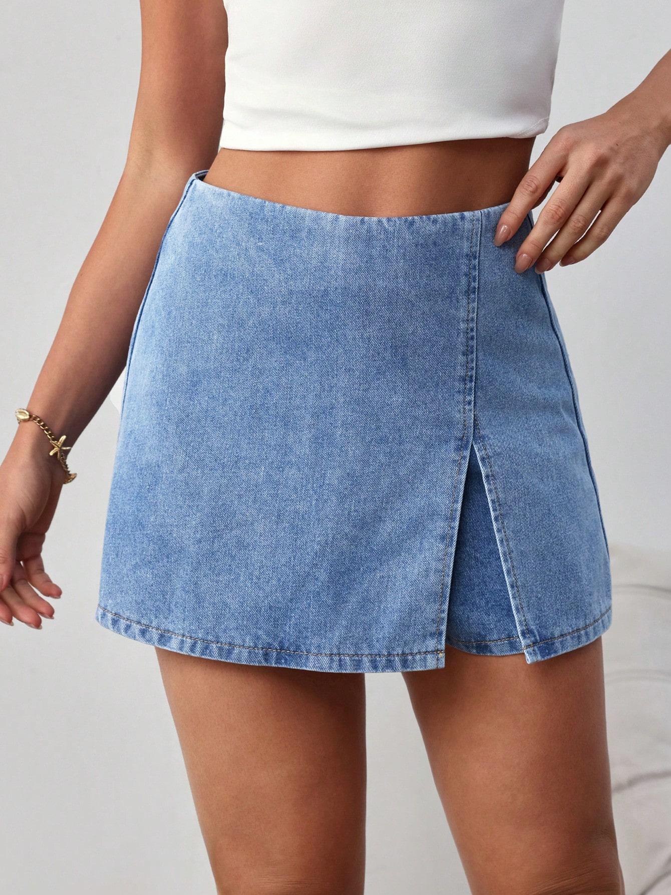 SHEIN NIEBIESKIE SPÓDNICO-SPODENKI JEANS S06__XS