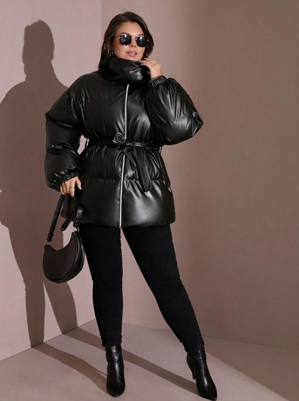 SHEIN CZARNA KURTKA IMITACJA SKÓRY W01__XL