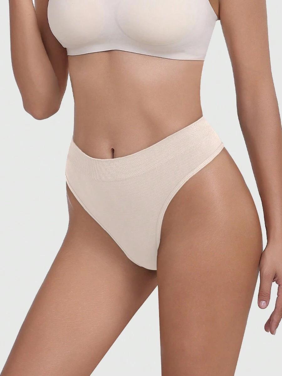 SHEIN BEŻOWE MAJTKI 4-PACK S06__L